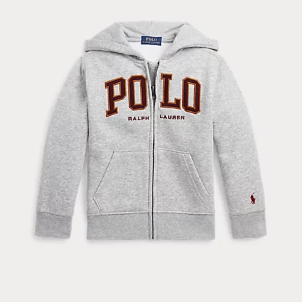 NWT Ralph Lauren Boys 4t Logo Fleece Full-Zip Hoodie